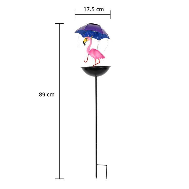 Solar Birdbath made of iron for ground mounting