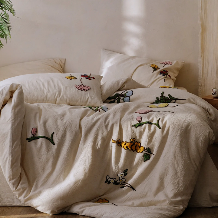 Bedding set made of cotton and linen, 4-piece