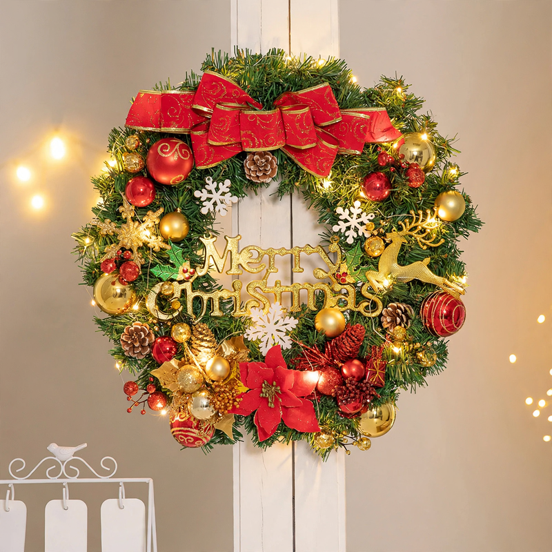Christmas wreath made of PVC, handcrafted