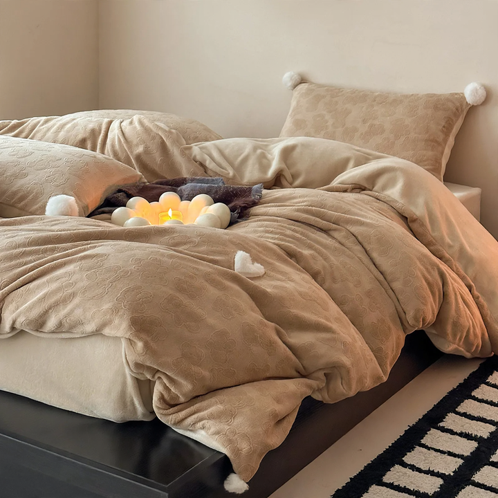 Milk fiber bedding set, 4-piece, winter, padded
