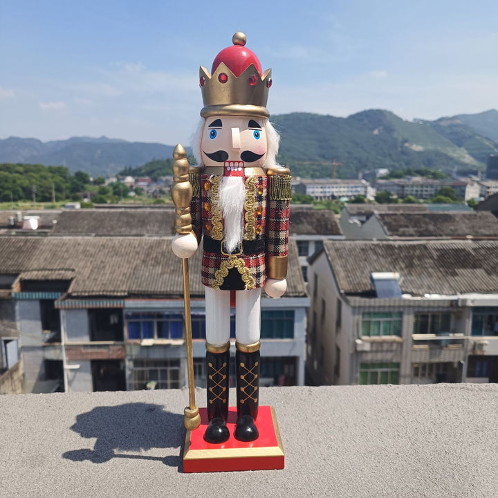 Decorative nutcracker made of pine wood, 38 cm