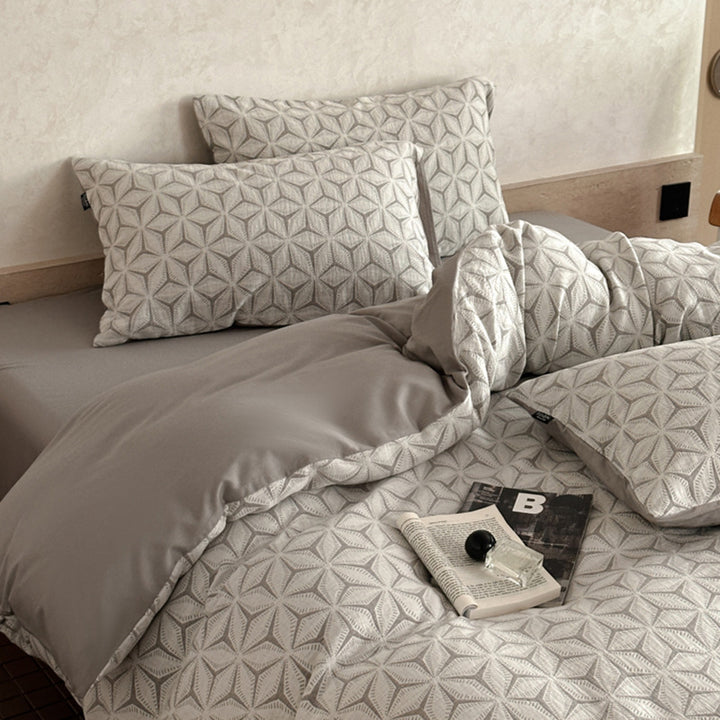 Washed-Cotton bed set, 3–4 pieces, hypoallergenic