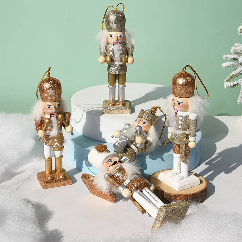 Nutcracker figurine set, 5-piece, wood, Christmas decoration