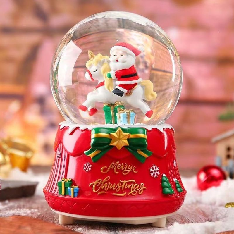 Christmas snow globe with music and light