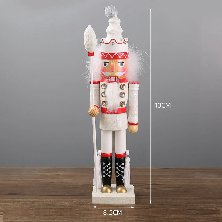 Decorative nutcracker soldier figure made of pine wood