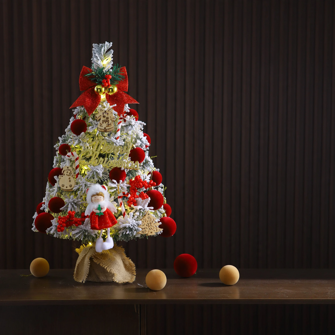 Mini Christmas tree with flocking, 45 cm or 60 cm