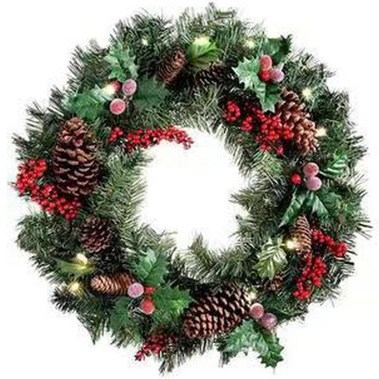 Illuminated Christmas wreath, 40 cm