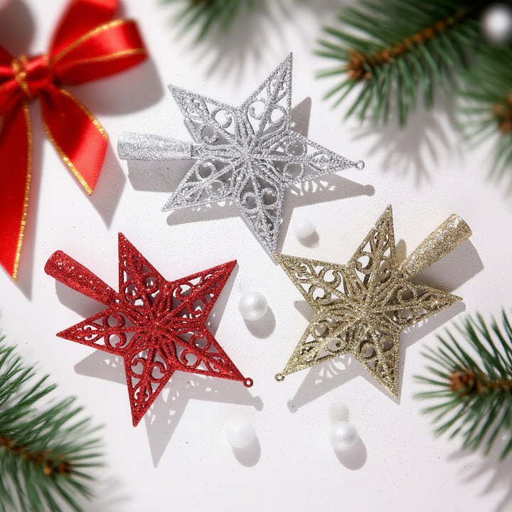 Christmas tree star with glitter