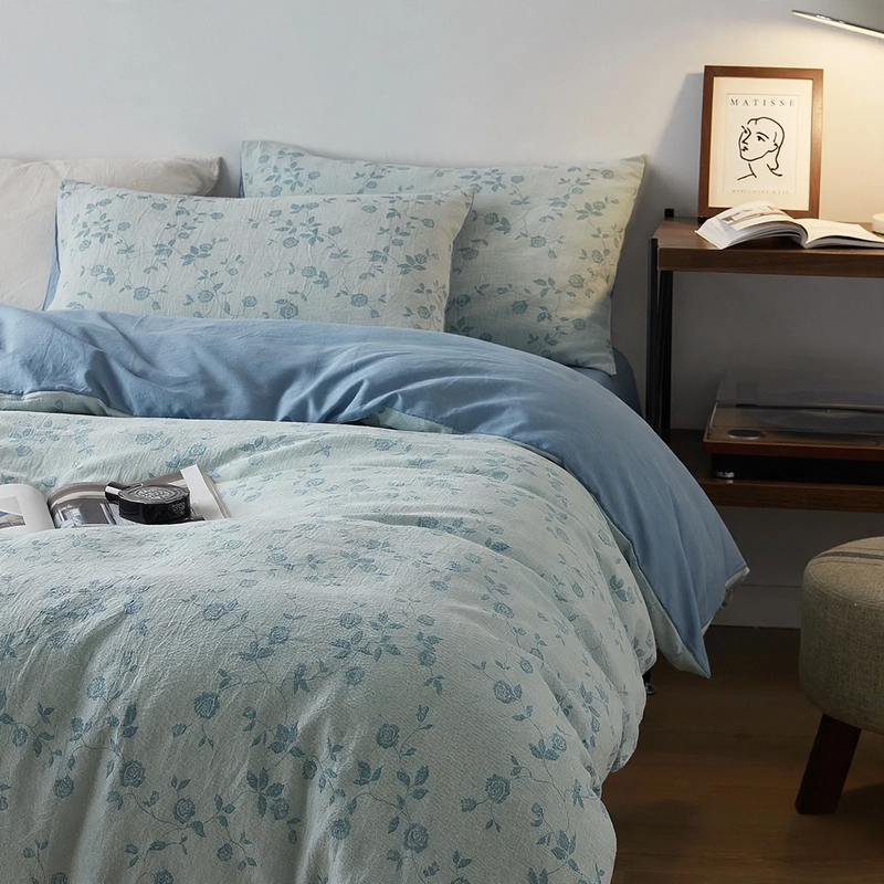 Cotton bedding set, 3-layer, jacquard, washed cotton