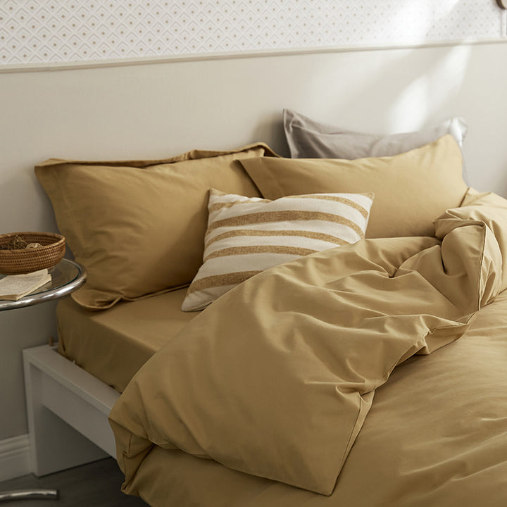 Bedding set, 4-piece, cotton, flock print