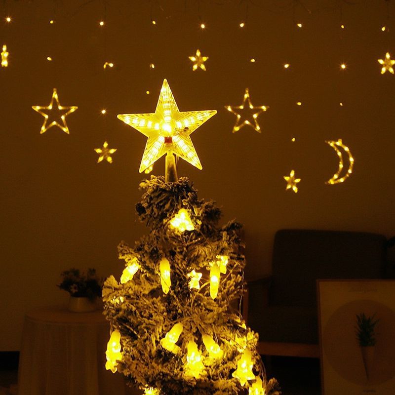 Illuminated Christmas tree topper with lighting modes