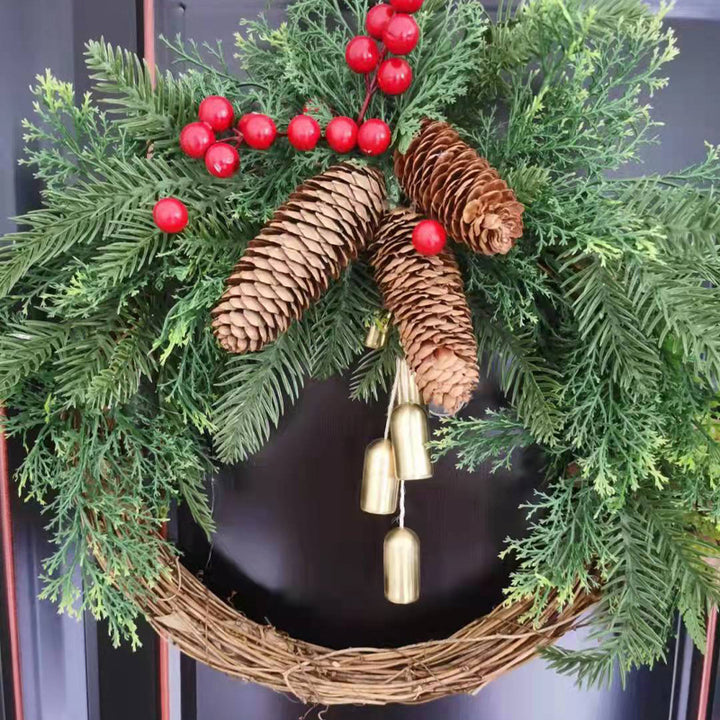 Christmas wreath with bells in country house style