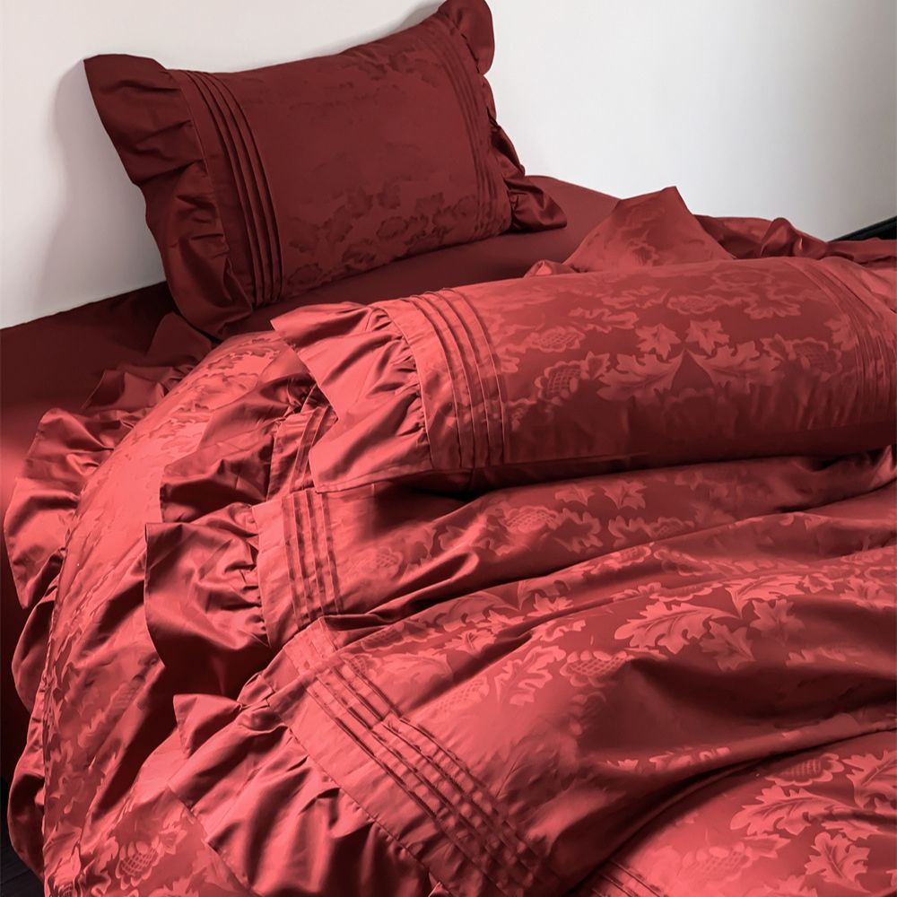 Satin bedding set made from long-staple cotton, geometric