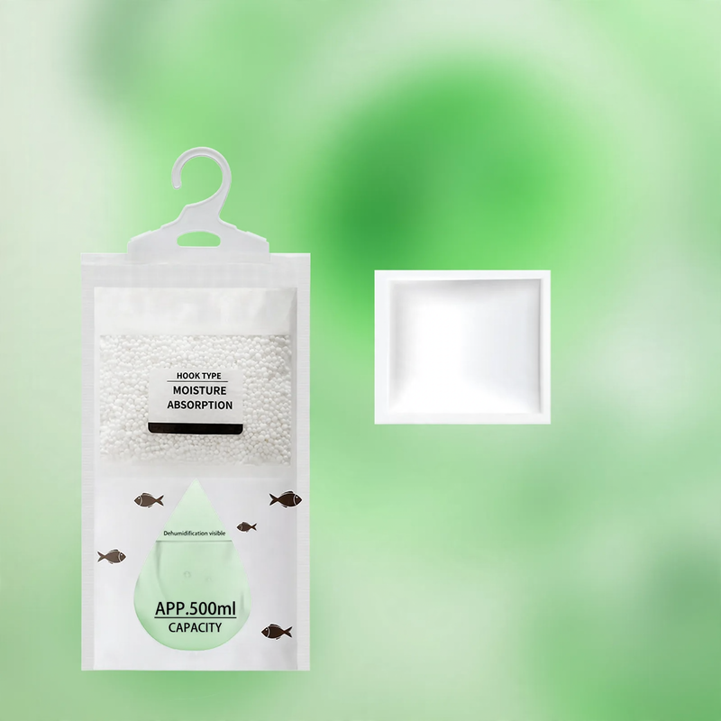 Hanging dehumidifier bag for wardrobes