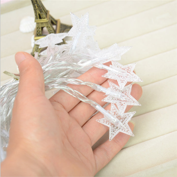 LED string lights with star and ball motifs