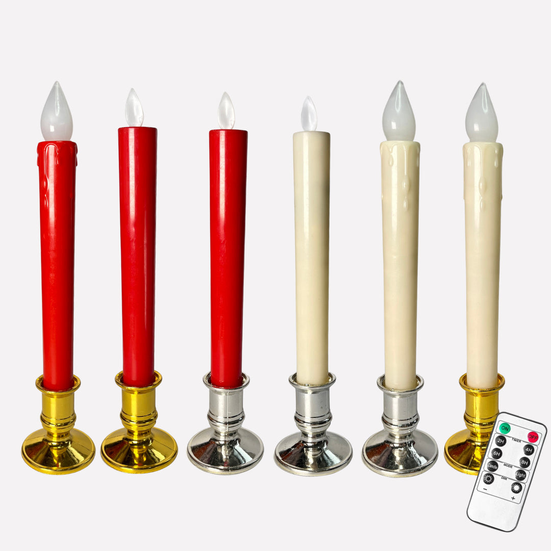 LED taper candle with flame effect