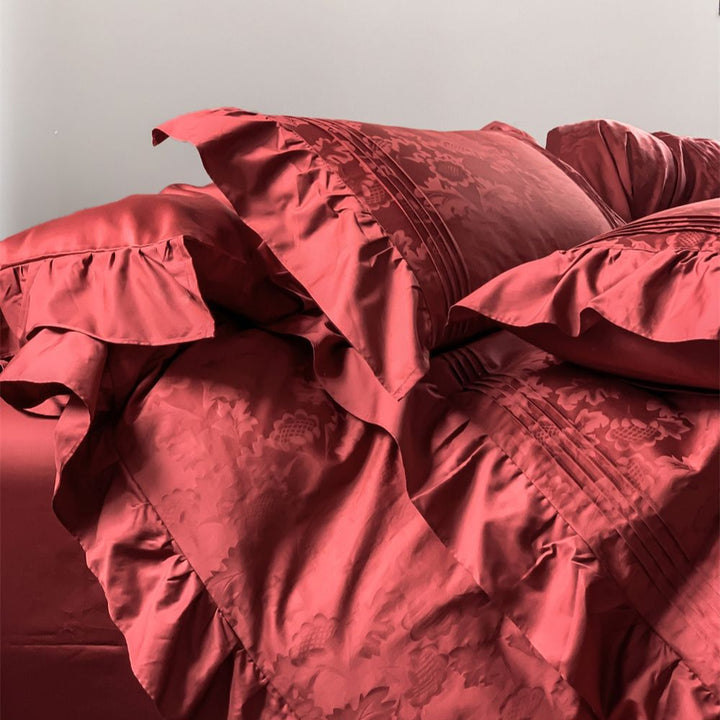 Satin bedding set made from long-staple cotton, geometric