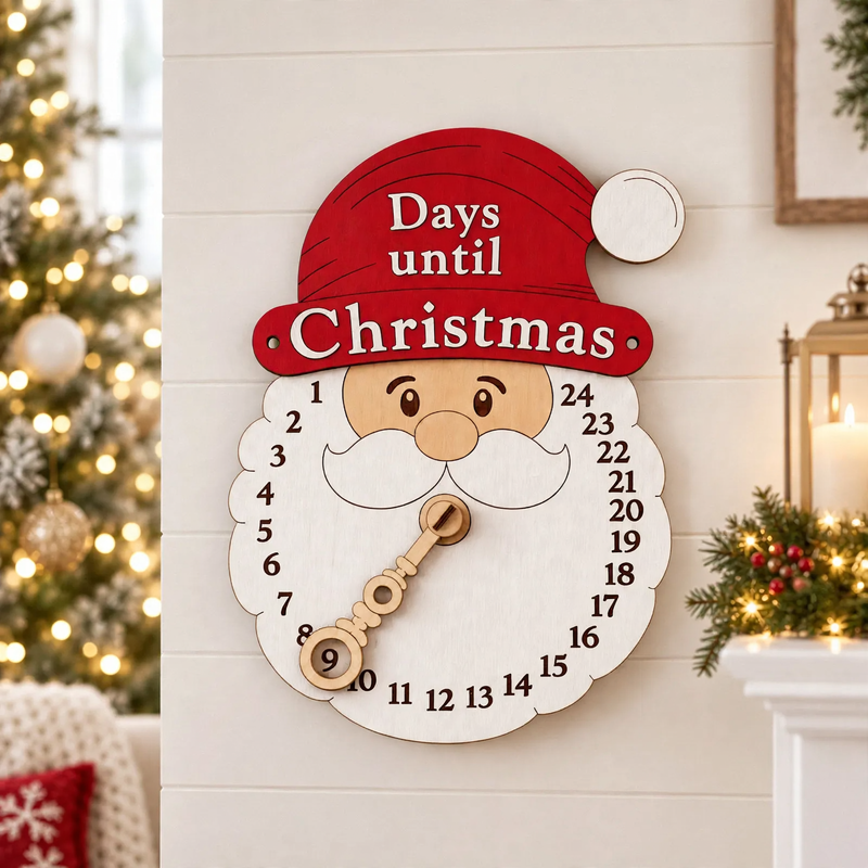 Wood Christmas Countdown Sign