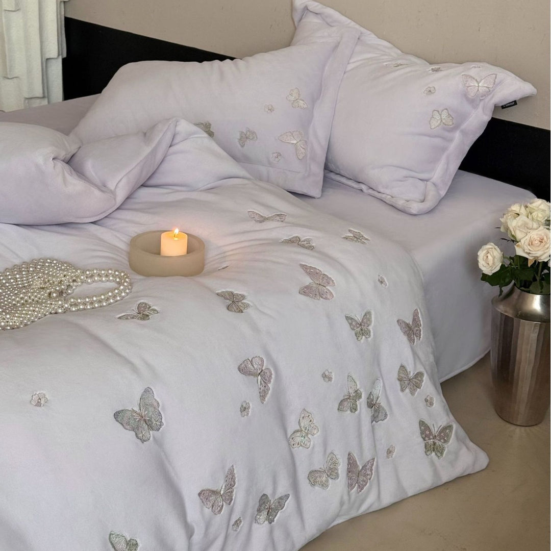 Milk fiber bedding set, four pieces, winter