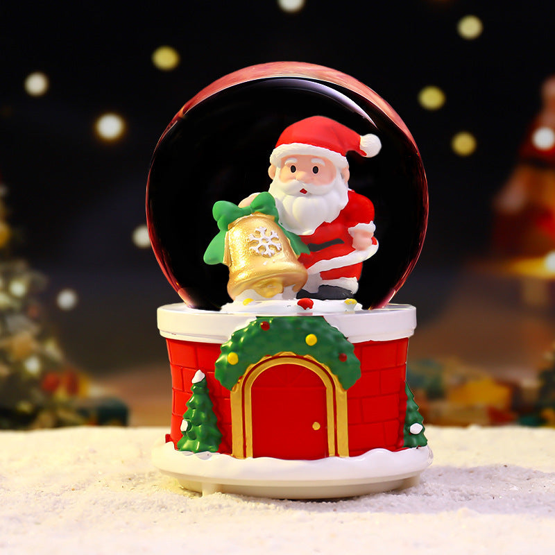 Christmas music box with glass ball
