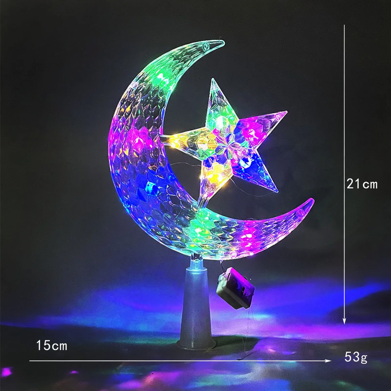 Illuminated Christmas tree top star made of plastic