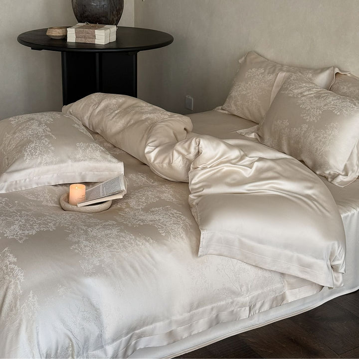 4-piece bedding set, 120 cotton, jacquard weave