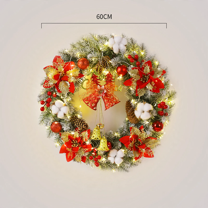 Decorative Christmas wreath with lighting