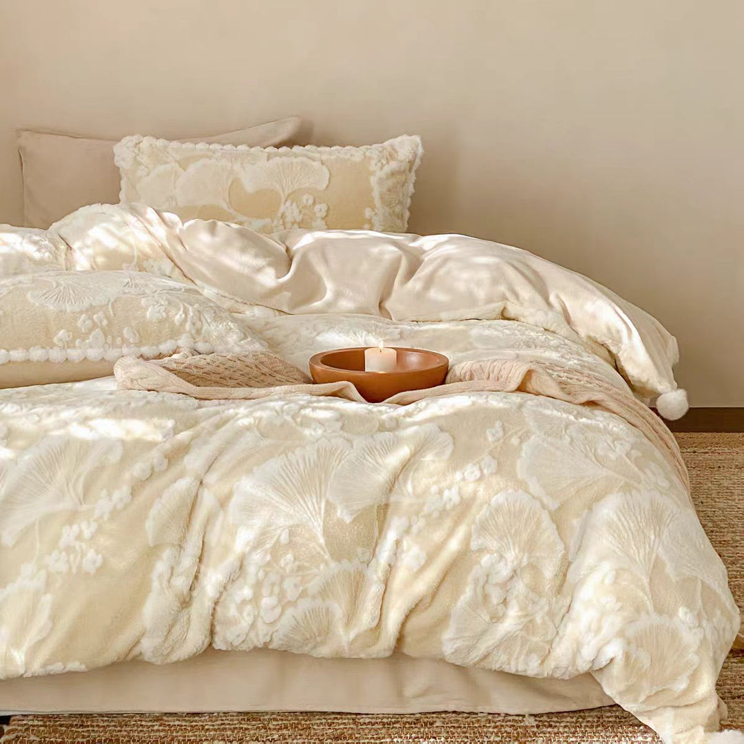 Milk fiber fleece bedding set, extra heavy, warm