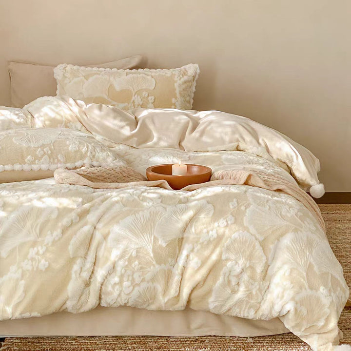 Milk fiber fleece bedding set, extra heavy, warm