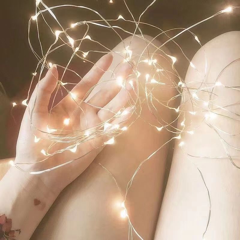 LED string lights with battery box for decorations