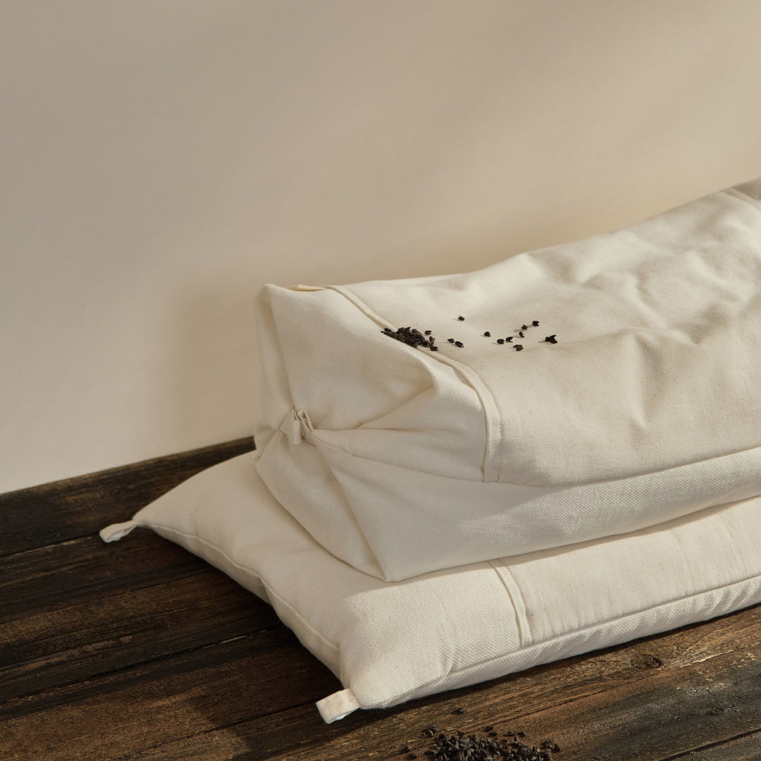 Cotton-linen buckwheat pillow, rectangular