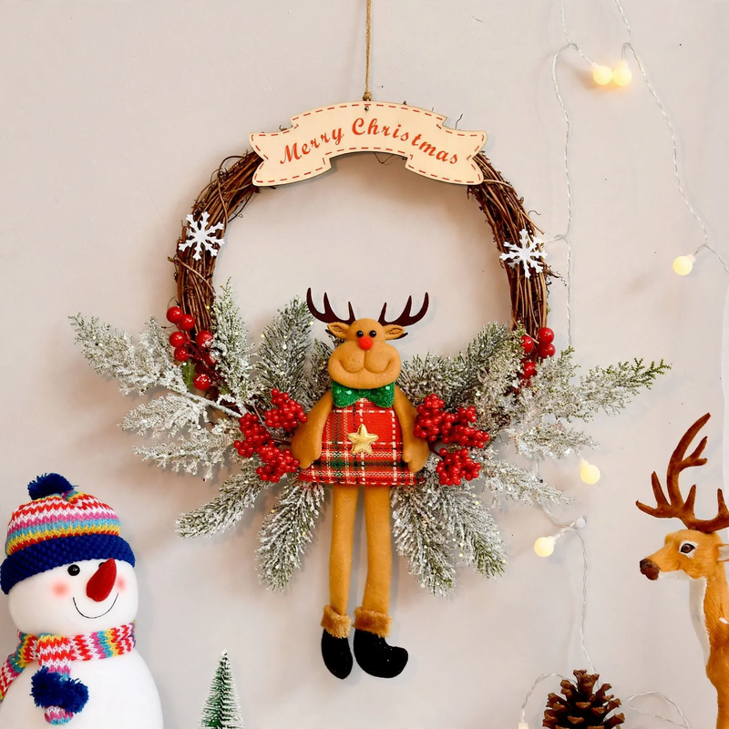 Christmas wreath with natural elements, European style
