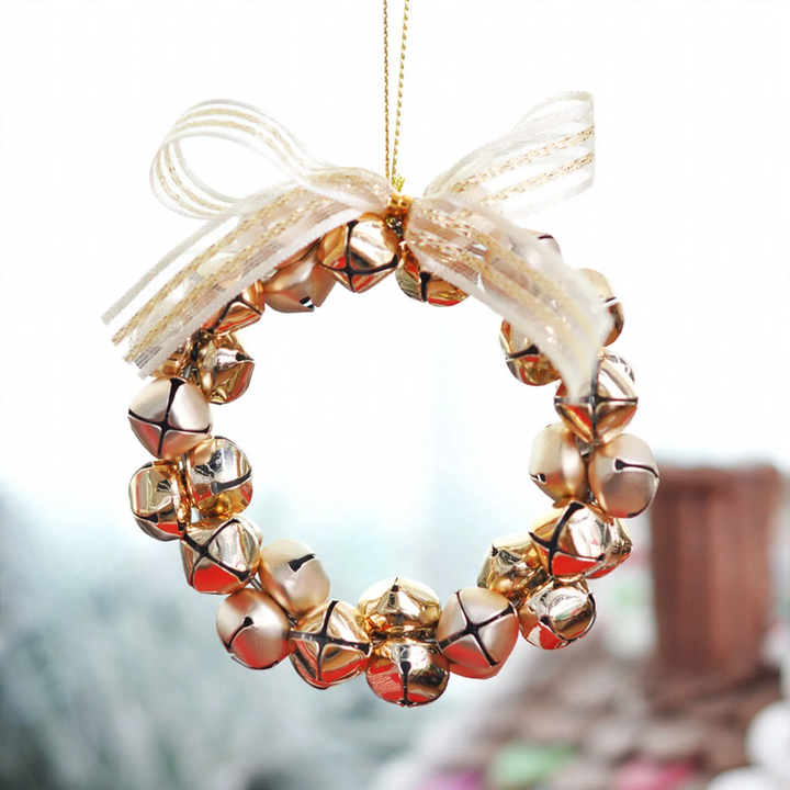 Christmas wreath made of iron with bells