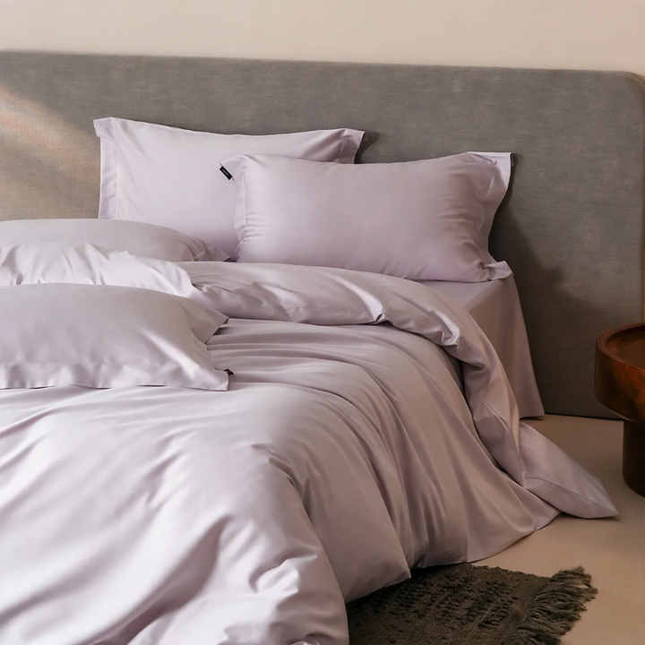 Long-staple cotton bedding, 4-piece, solid color
