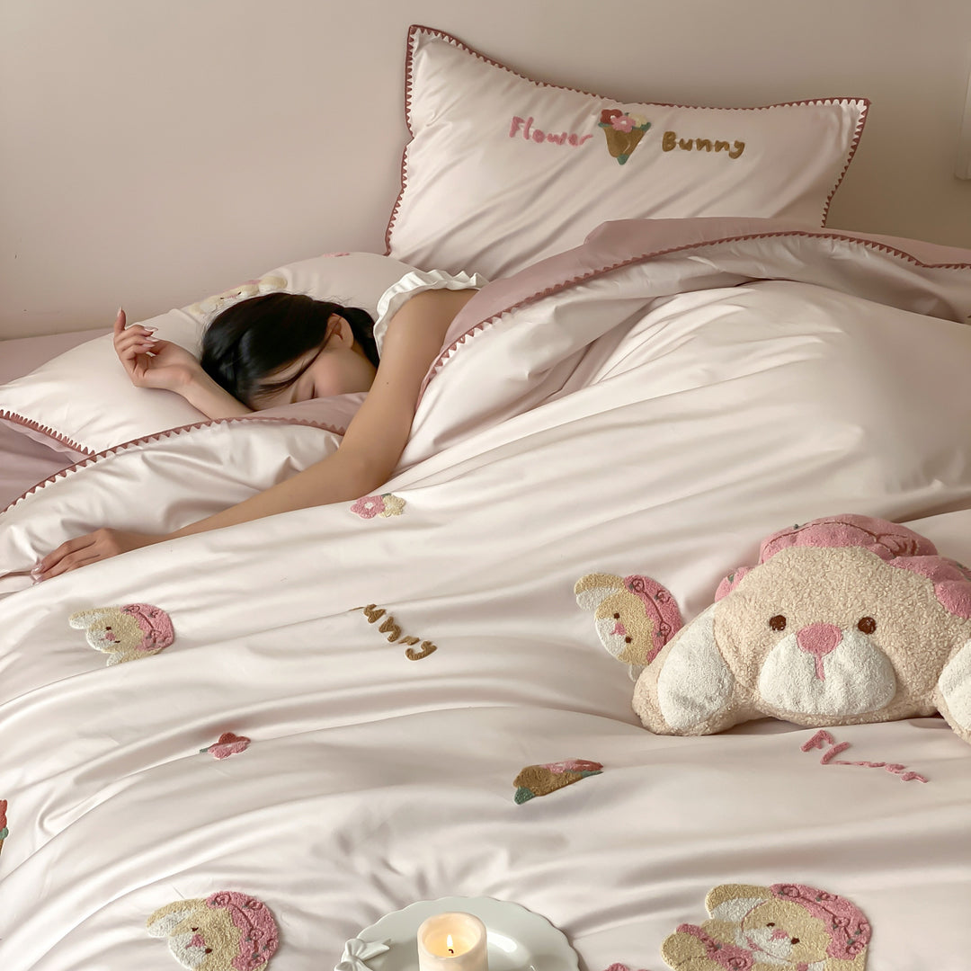 Cotton bedding set, 4-piece, 100 long staple