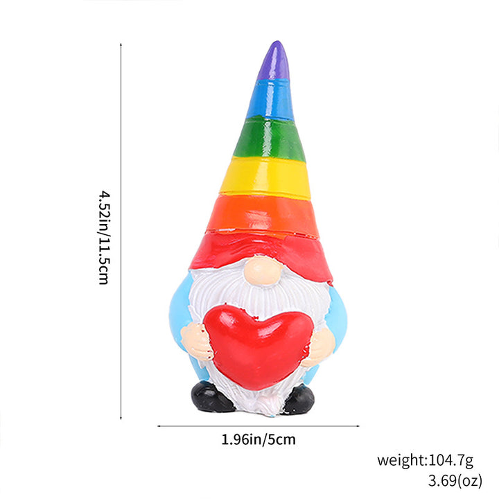 Rainbow Gnome made of resin