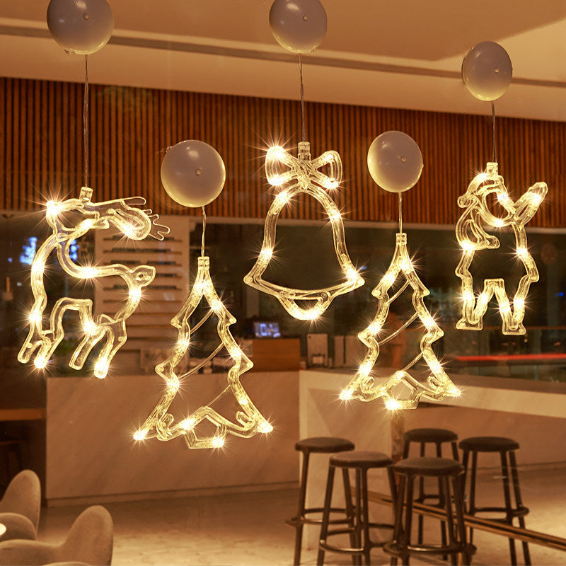 LED window light with suction cup, various designs