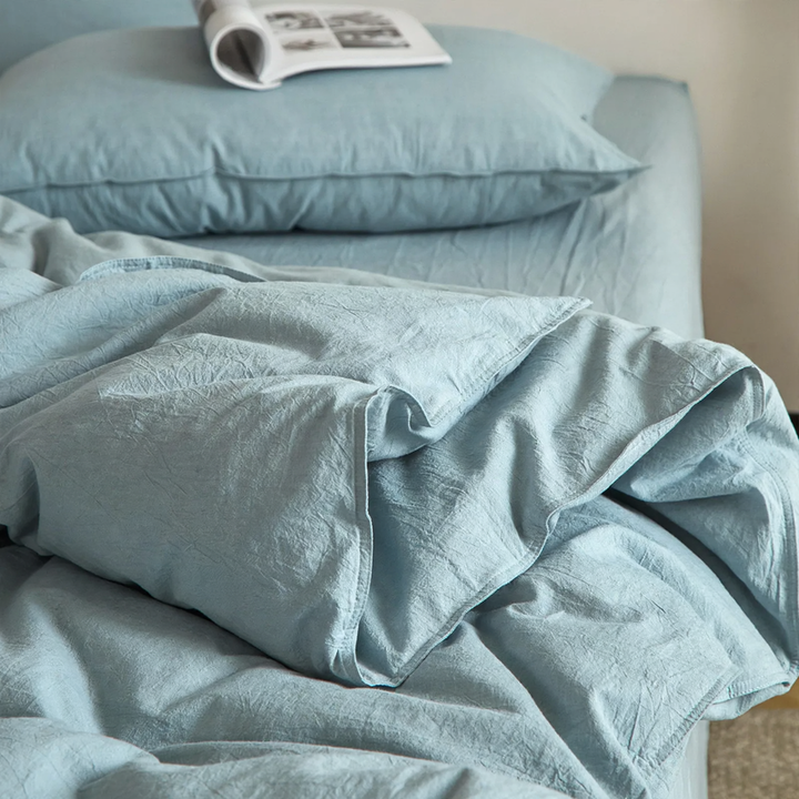 Cotton duvet cover, 100% cotton, water wash finish