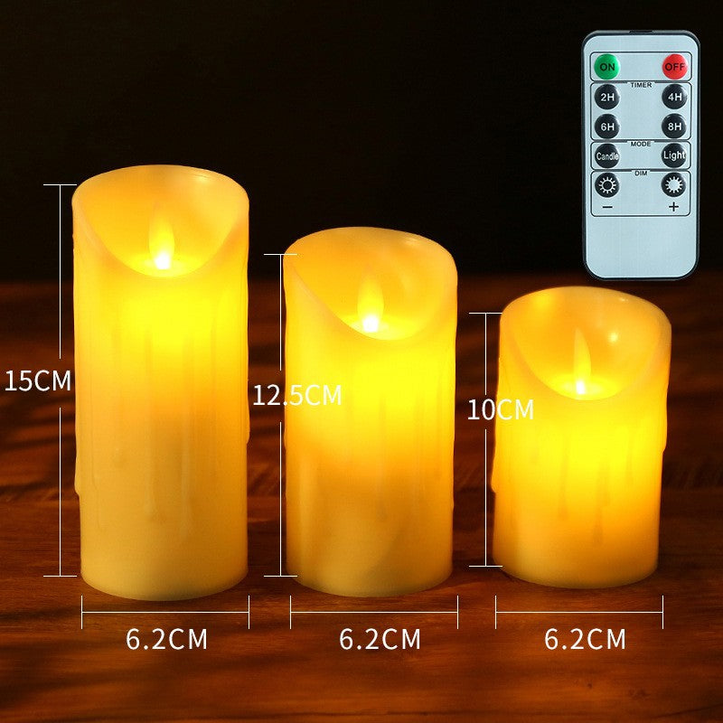 LED stump candle with realistic flicker effect