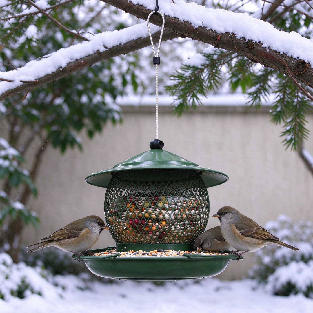 Bird feeder station made of iron, hanging, weatherproof