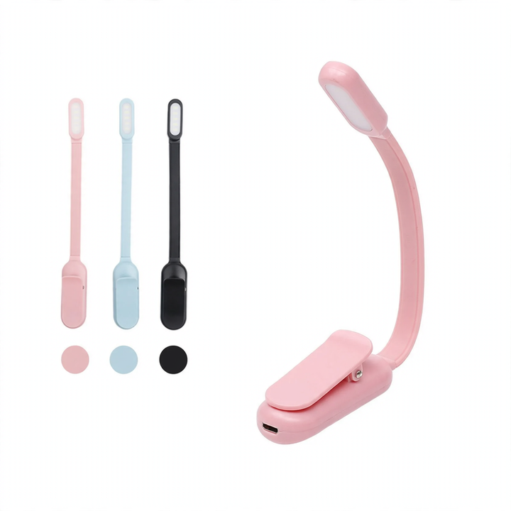 Mini clamp lamp with battery for desk and study