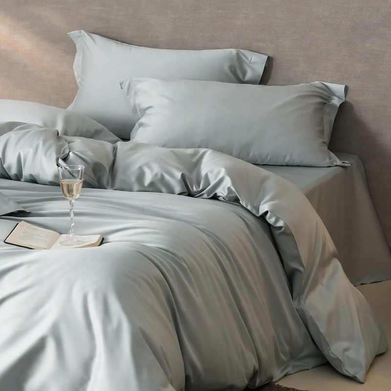 Long-staple cotton bedding, 4-piece, solid color