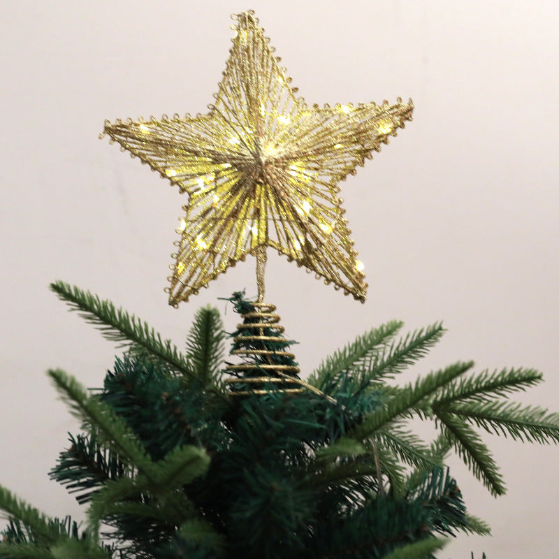 Christmas tree top star made of iron with lighting