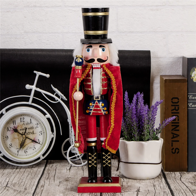 Nutcracker figure with cape, 38 cm, wood, handcrafted