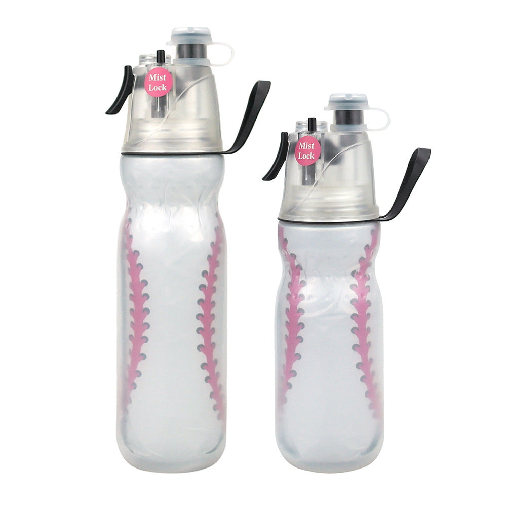 Sports water bottle with spray function, 470–590 ml