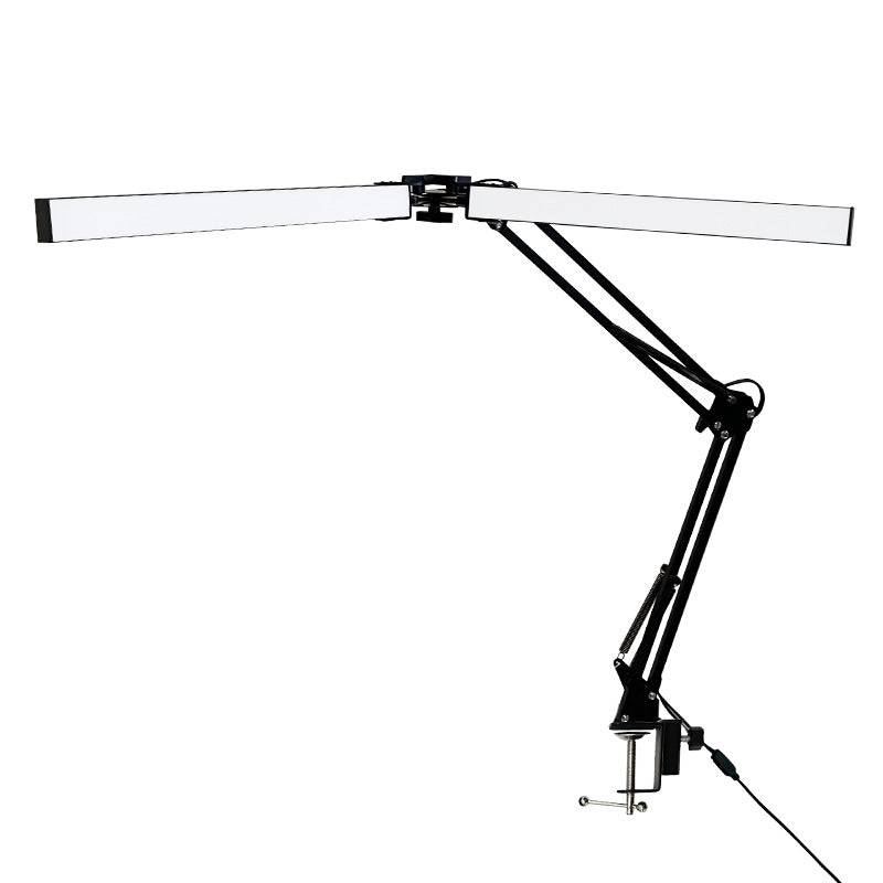 Double head LED clamp lamp with long arm