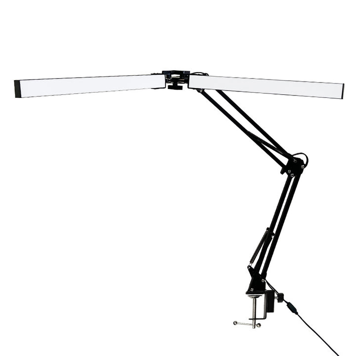 Double head LED clamp lamp with long arm