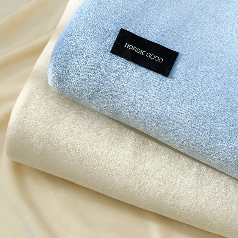 Soft milk fiber fleece pillowcase, solid color, warm