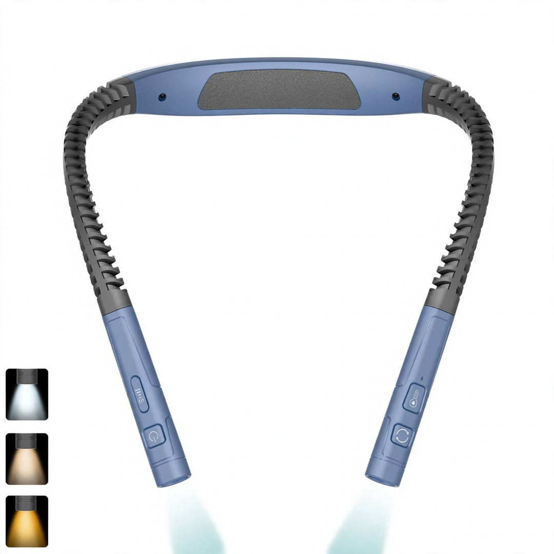 LED neck light for reading and sports, USB rechargeable