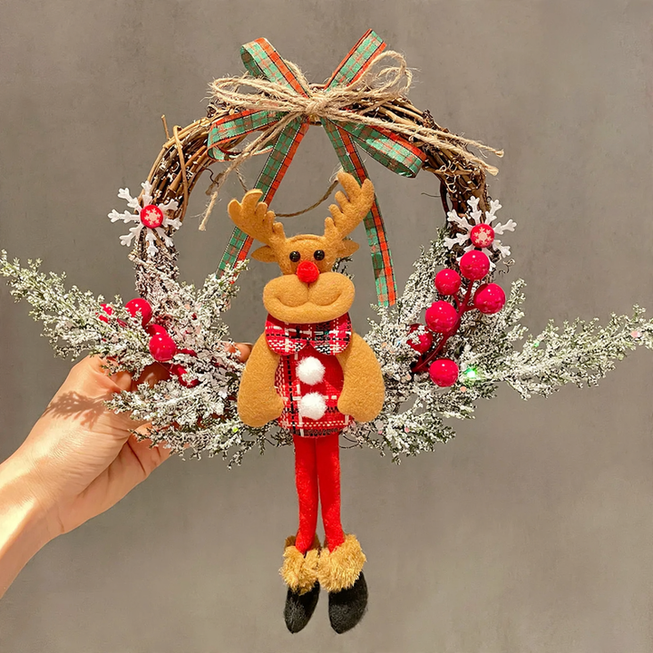 Decorative Christmas wreath with figures